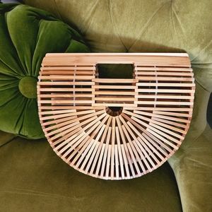 Bamboo Half Moon Purse, Tote Bag